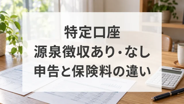 特定口座の源泉徴収ありとなしを、申告や保険料への影響から比べる