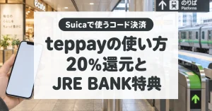 teppayの使い方と20%還元、JRE BANKの鉄道特典