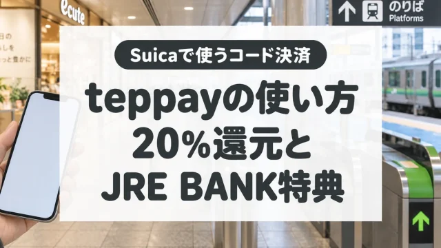 teppayの使い方と20％還元、JRE BANKの鉄道特典