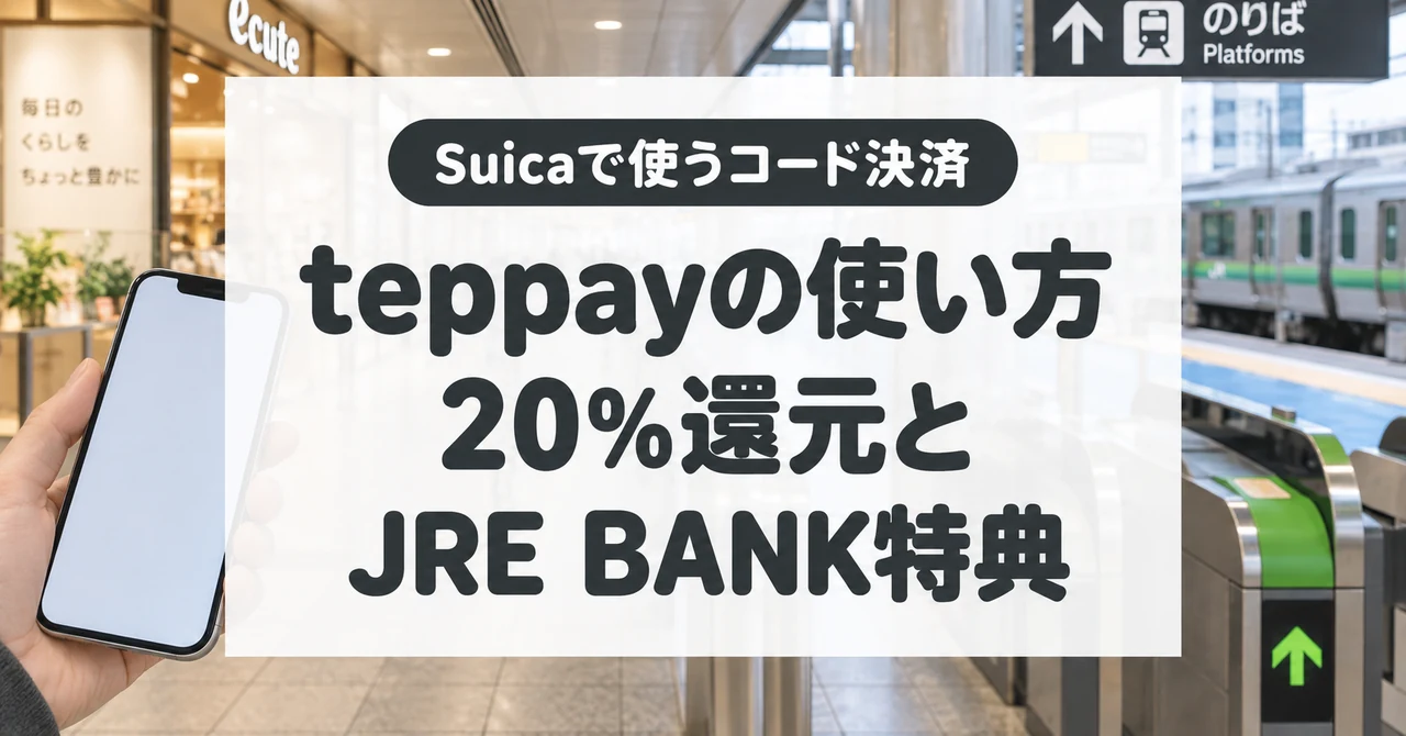 teppayの使い方と20％還元、JRE BANKの鉄道特典