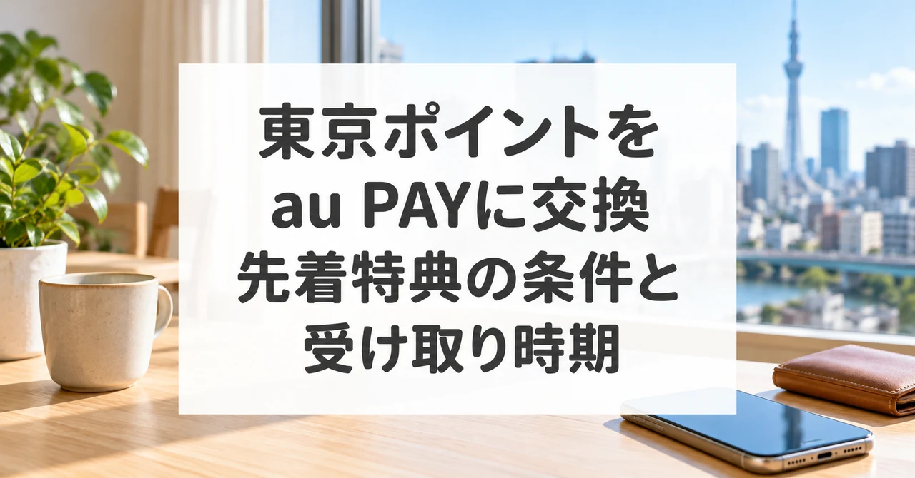 東京ポイントをau PAYに交換。先着特典の条件と受け取り時期